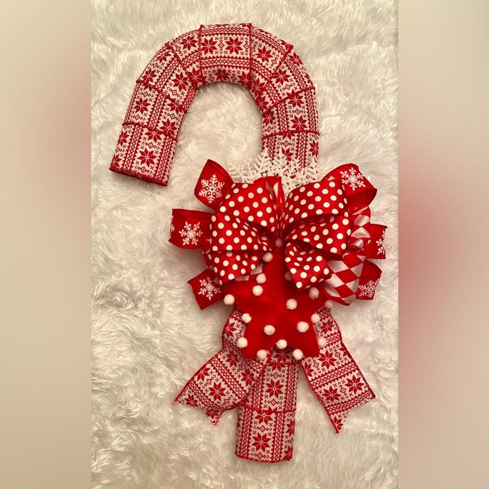 Handmade Candy Cane Holiday Door Hanger